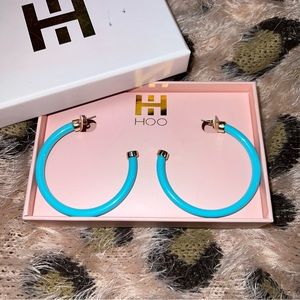 Hoo Hoops 2” Hoop Earrings - Turquoise
